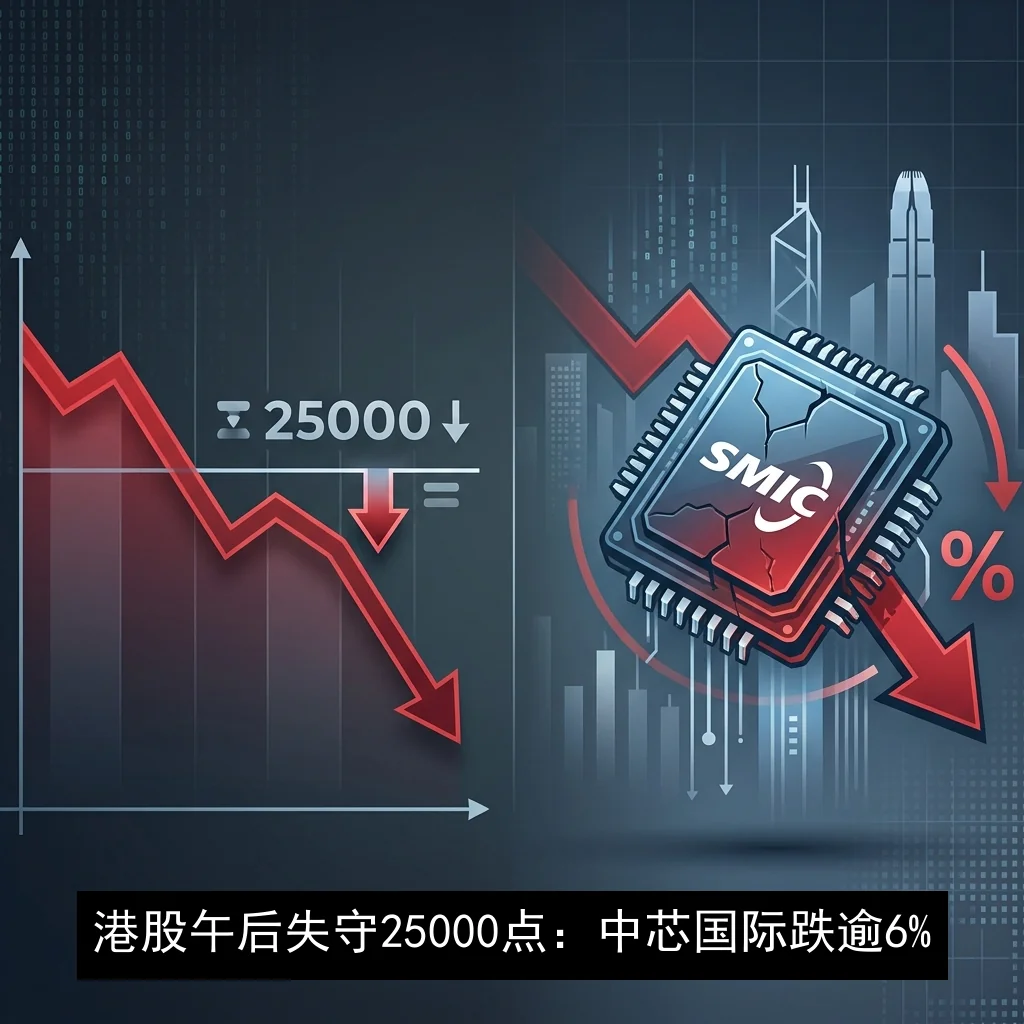 港股午后失守25000点：中芯国际跌逾6%